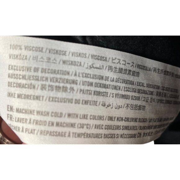 Hollister Medium Black Mini‎ Dress With Floral Embroidery & Elastic Waist Bell M - Picture 12 of 16